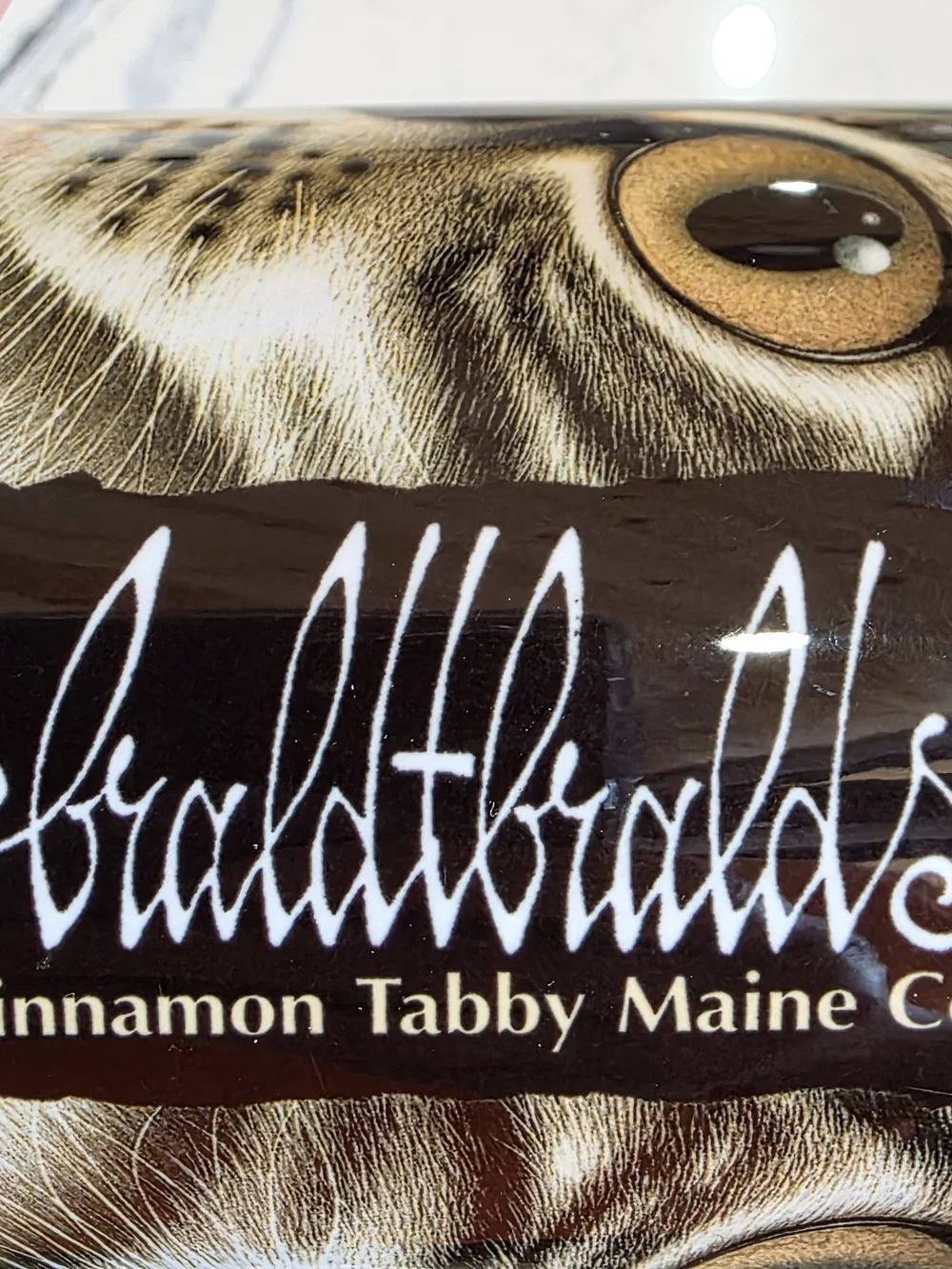 Vtg Braldt Bralds Cinnamon Tabby Maine Coon Cat Mug - Brown & White Coffee Mug